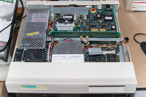 Removal of the floppy disc drive that covers the ARM2 chip