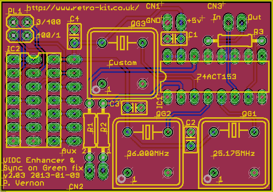 The Ultra VIDC Enhancer PCB layout