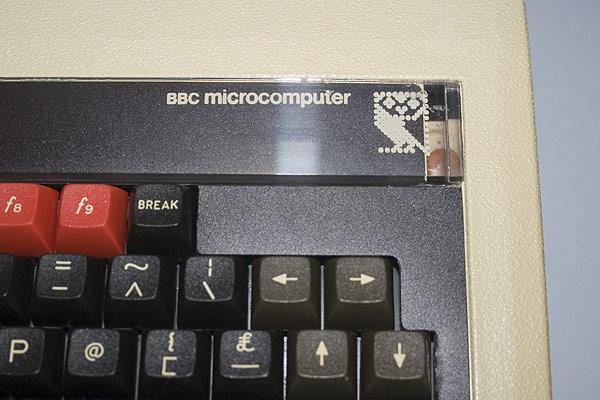 A detail shot of the BBC Microcomputer branding