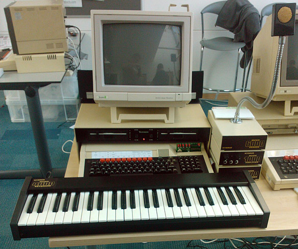 The BBC Master 128 with IFEL ROM/RAM card running the SoundStage software for the Hybrid Music system.