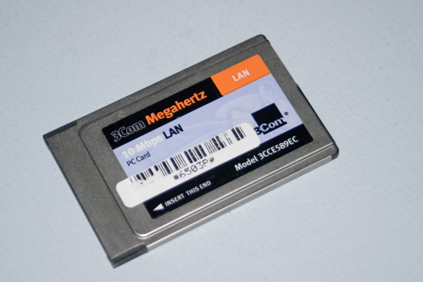 The 3Com Megahertz 10Mbps LAN PCMCIA Ethernet Card