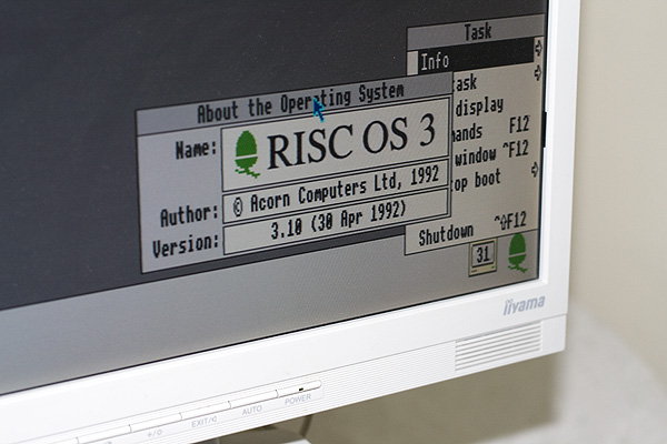 Archimedes A310 running RISC OS 3.10 in MODE 31 using an Ultra VIDC Enhancer