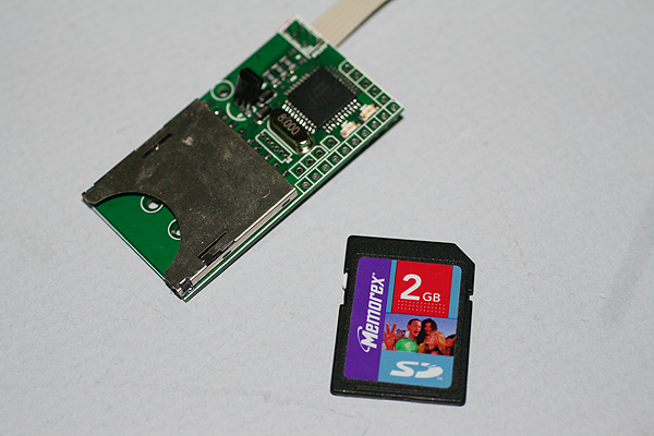 The SD2IEC board and 2GB SD card