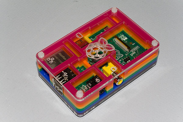 The Raspberry Pi in a Pibow case